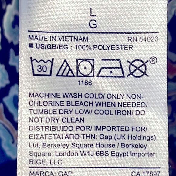 GAP print bohemian blouse in aqua, brown, navy, and black size Large - Picture 9 of 9